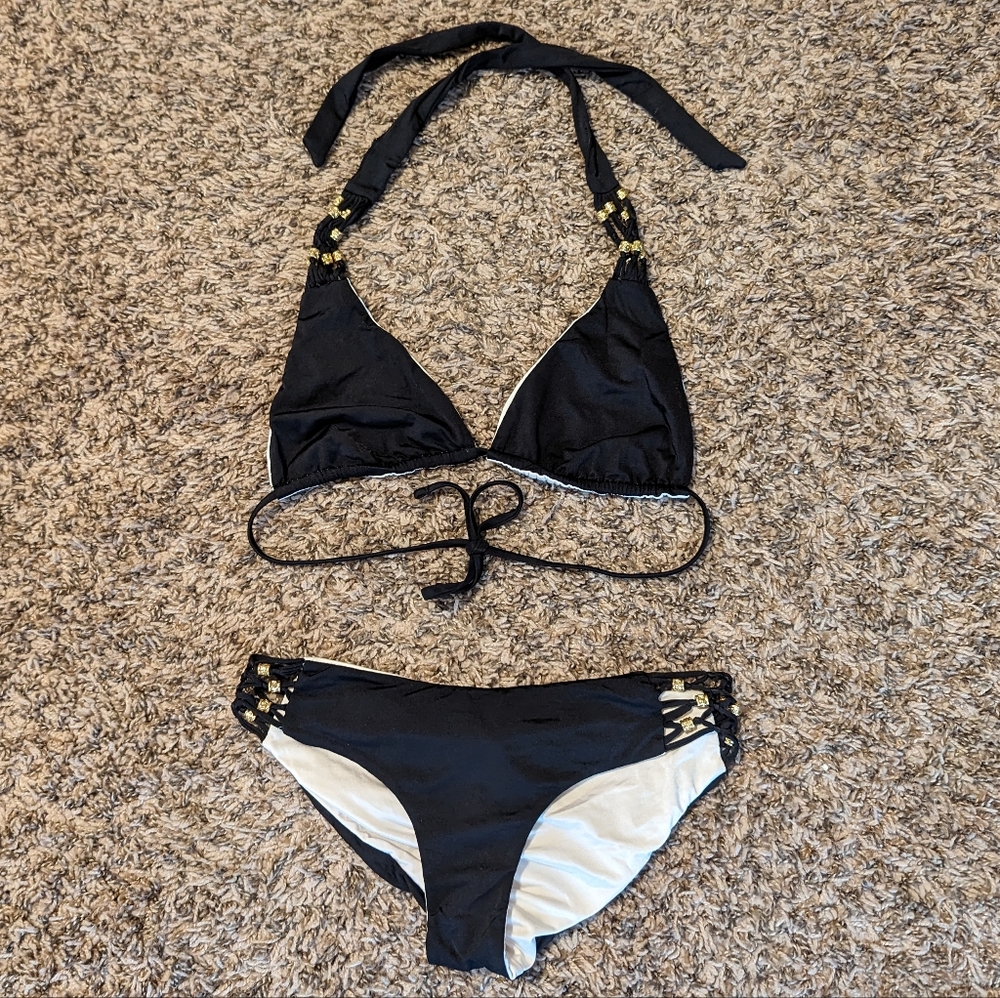 Beach Bunny Reversible Tie Strings Bikini - image 1
